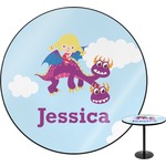 Girl Flying on a Dragon Round Table (Personalized)