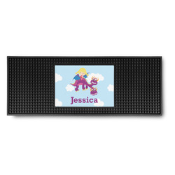 Girl Flying on a Dragon Rubber Bar Mat (Personalized)