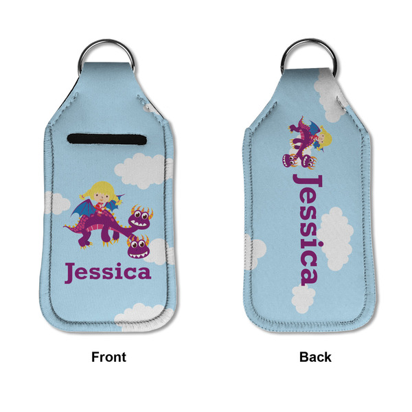 Girl Flying on a Dragon Sanitizer Holder Keychain - Large APPROVAL (Flat)