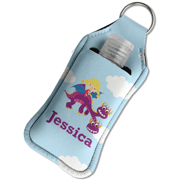 Girl Flying on a Dragon Sanitizer Holder Keychain - Large in Case