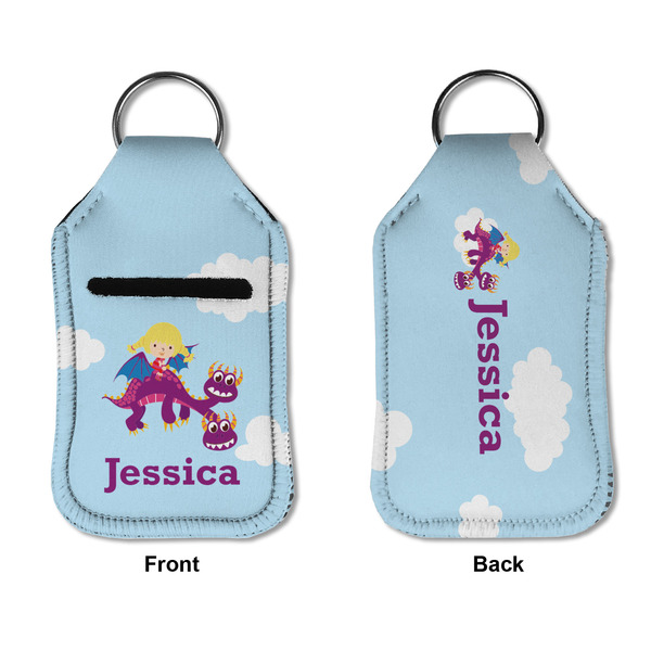 Girl Flying on a Dragon Sanitizer Holder Keychain - Small APPROVAL (Flat)