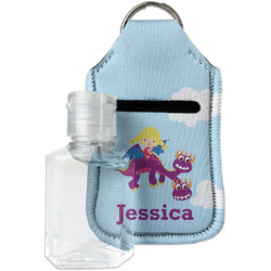 Girl Flying on a Dragon Hand Sanitizer & Keychain Holder - Small (Personalized)