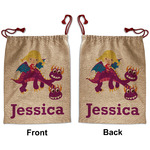 Girl Flying on a Dragon Santa Sack - Front & Back (Personalized)
