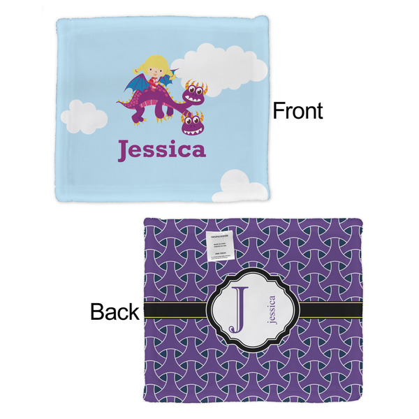 Girl Flying on a Dragon Security Blanket - Front & Back View