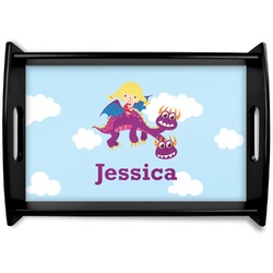 Girl Flying on a Dragon Wooden Tray (Personalized)