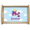 Girl Flying on a Dragon Natural Wooden Tray - Small (Personalized)