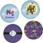 Girl Flying on a Dragon Set of 4 Glass Lunch / Dinner Plate 10" (Personalized)