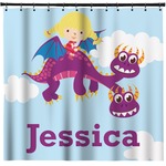 Girl Flying on a Dragon Shower Curtain - Custom Size (Personalized)