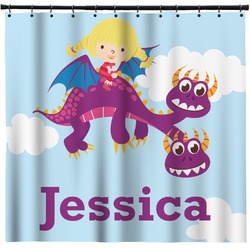 Girl Flying on a Dragon Shower Curtain - Custom Size (Personalized)