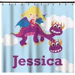 Girl Flying on a Dragon Shower Curtain (Personalized)