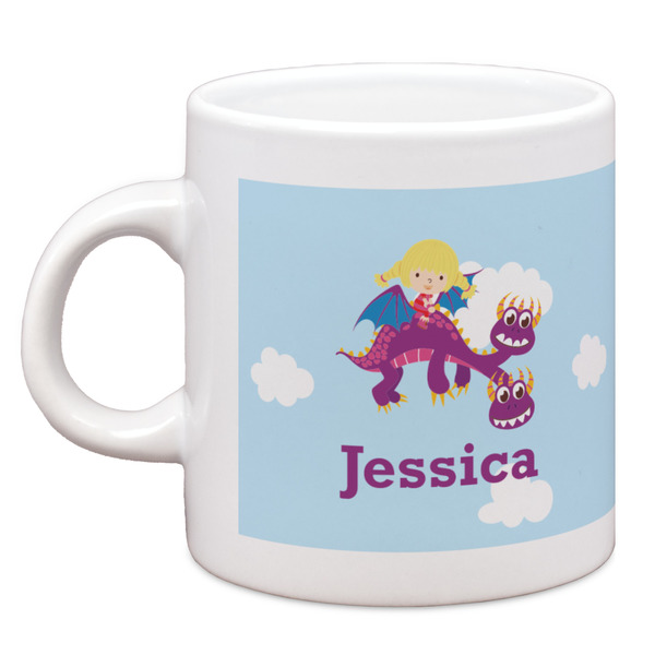 Custom Girl Flying on a Dragon Espresso Cup (Personalized)