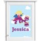 Girl Flying on a Dragon Single White Cabinet Decal