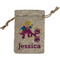 Girl Flying on a Dragon Small Burlap Gift Bag - Front