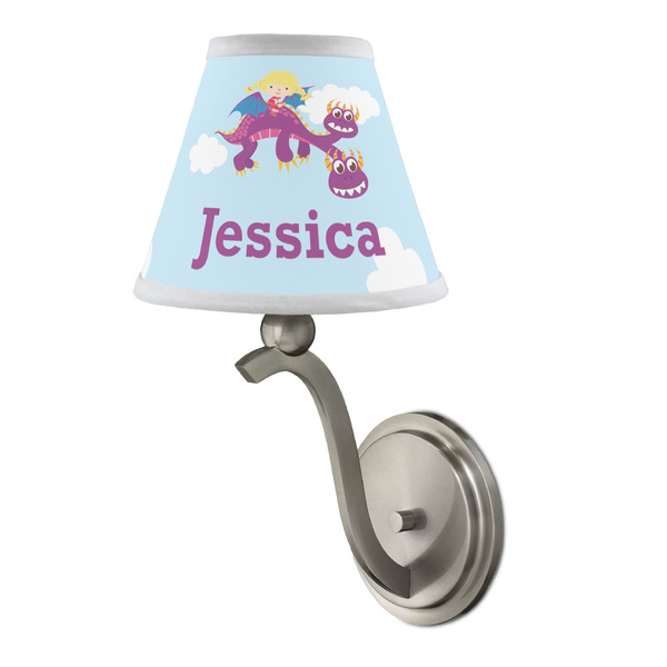 Girl Flying on a Dragon Small Chandelier Lamp - LIFESTYLE (on wall lamp)