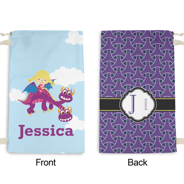 Girl Flying on a Dragon Small Laundry Bag - Front & Back View