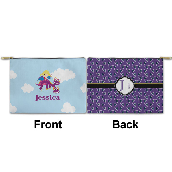 Girl Flying on a Dragon Small Zipper Pouch Approval (Front and Back)