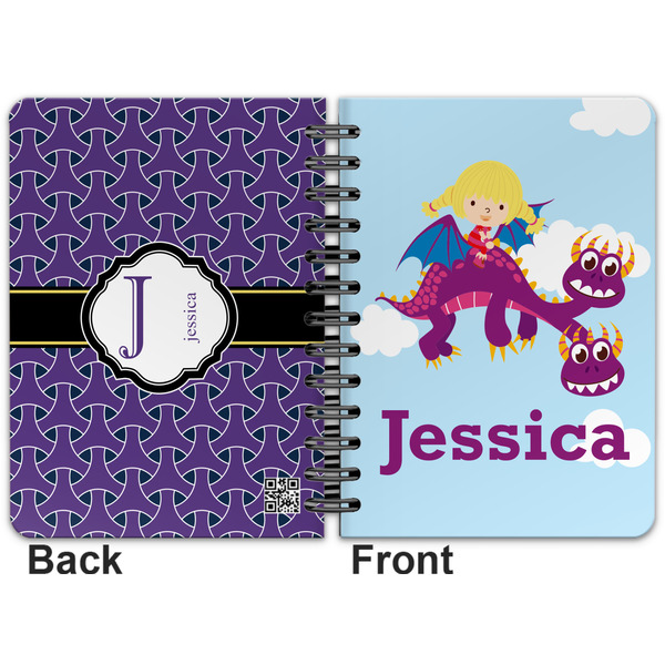 Girl Flying on a Dragon Spiral Journal 5 x 7 - Apvl