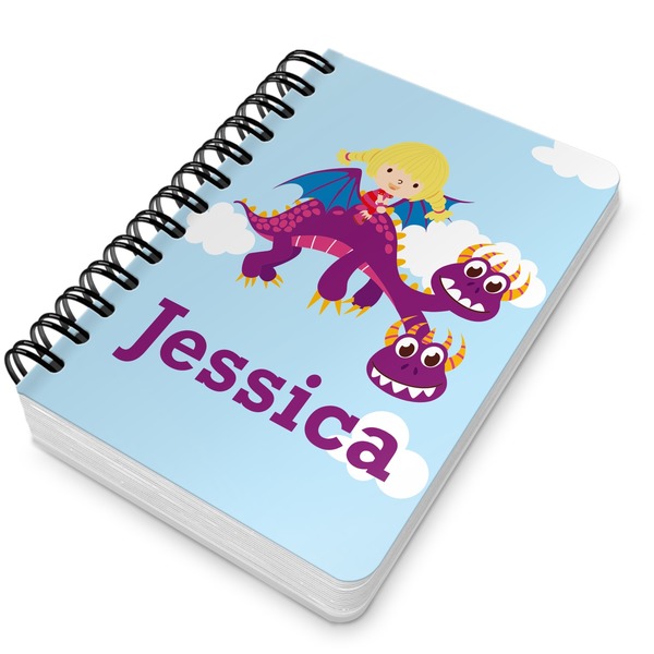 Girl Flying on a Dragon Spiral Journal 5 x 7 - Main