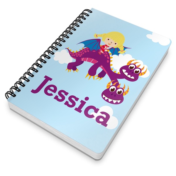 Girl Flying on a Dragon Spiral Journal 7 x 10 - Main