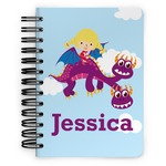 Girl Flying on a Dragon Spiral Notebook - 5x7 w/ Name or Text