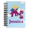 Girl Flying on a Dragon Spiral Notebook - 5x7 w/ Name or Text