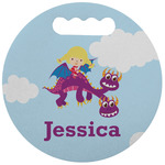 Girl Flying on a Dragon Stadium Cushion (Round) (Personalized)