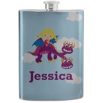 Girl Flying on a Dragon Stainless Steel Flask (Personalized)