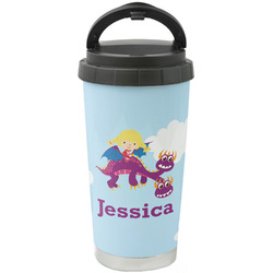 Girl Flying on a Dragon Stainless Steel Coffee Tumbler (Personalized)