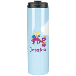Girl Flying on a Dragon Stainless Steel Skinny Tumbler - 20 oz (Personalized)