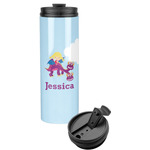 Girl Flying on a Dragon Stainless Steel Skinny Tumbler (Personalized)