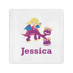 Girl Flying on a Dragon Standard Cocktail Napkins (Personalized)