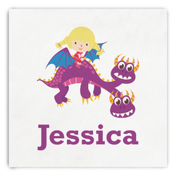 Girl Flying on a Dragon Paper Dinner Napkins (Personalized)