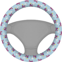 Girl Flying on a Dragon Steering Wheel Cover (Personalized)