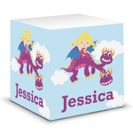 Girl Flying on a Dragon Sticky Note Cube (Personalized)
