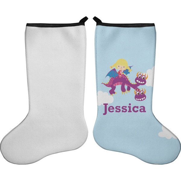 Girl Flying on a Dragon Stocking - Single-Sided - Approval