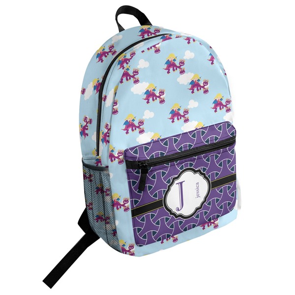 Custom Girl Flying on a Dragon Student Backpack (Personalized)