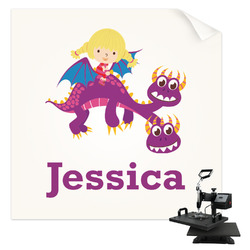 Girl Flying on a Dragon Sublimation Transfer - Pocket (Personalized)