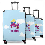 Girl Flying on a Dragon 3 Piece Luggage Set - 20" Carry On, 24" Medium Checked, 28" Large Checked (Personalized)