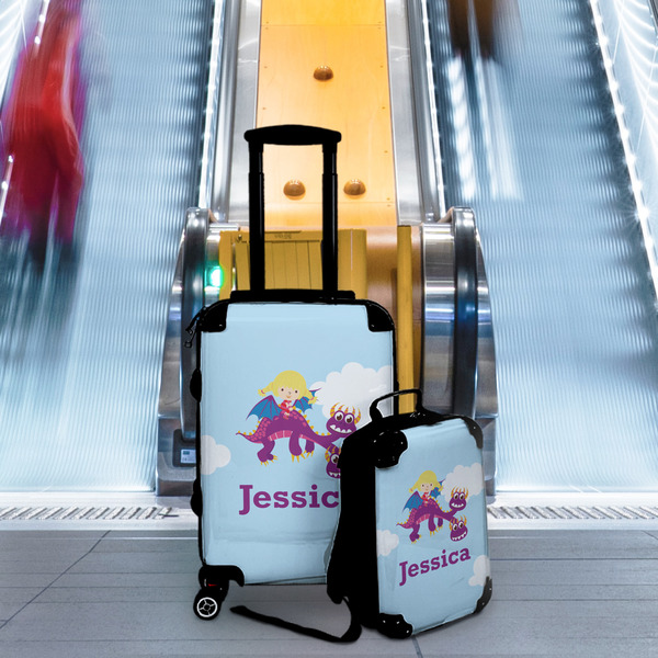 Girl Flying on a Dragon Suitcase Set 4 - IN CONTEXT