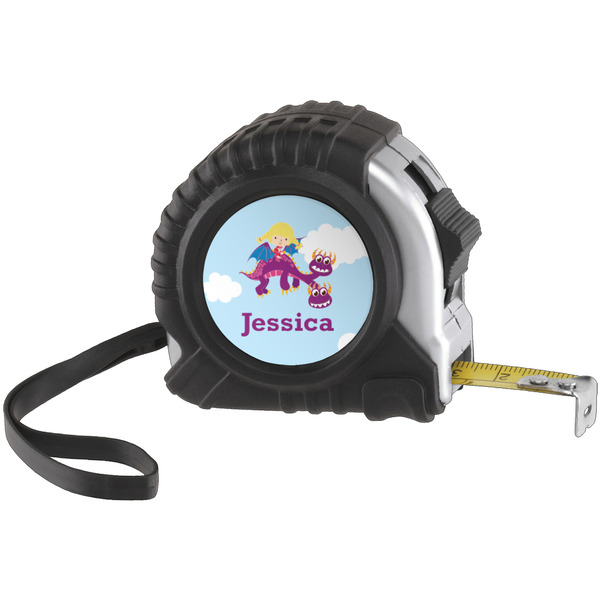 Custom Girl Flying on a Dragon Tape Measure (25 ft) (Personalized)