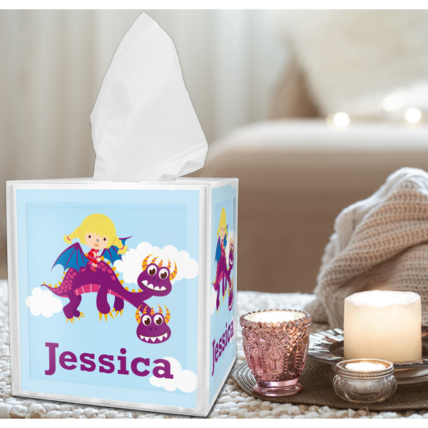 Girl Flying on a Dragon Tissue Box - LIFESTYLE