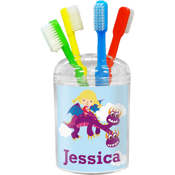 Girl Flying on a Dragon Toothbrush Holder (Personalized)
