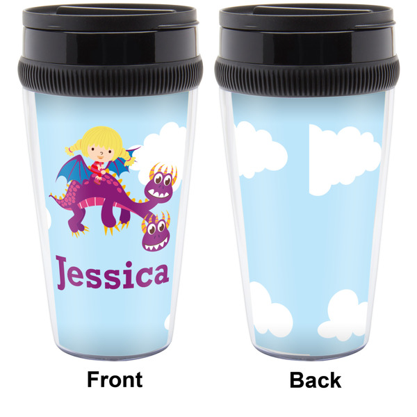 Girl Flying on a Dragon Travel Mug Approval (Personalized)