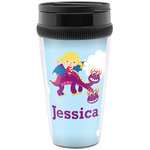 Girl Flying on a Dragon Acrylic Travel Mug without Handle (Personalized)