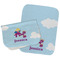 Girl Flying on a Dragon Two Rectangle Burp Cloths - Open & Folded