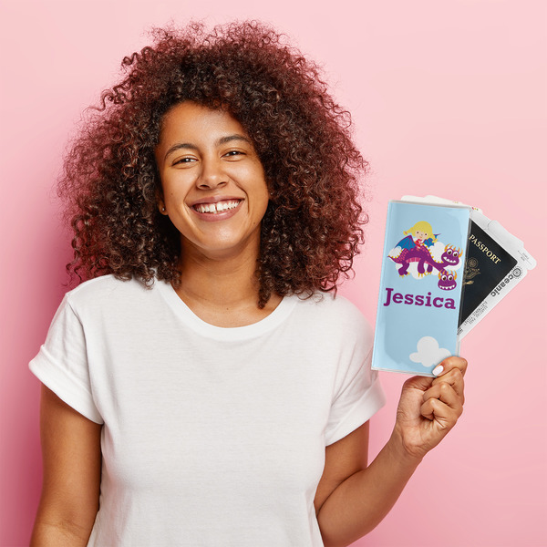 Girl Flying on a Dragon Vinyl Document Holder - LIFESTYLE