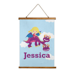 Girl Flying on a Dragon Wall Hanging Tapestry - Tall (Personalized)