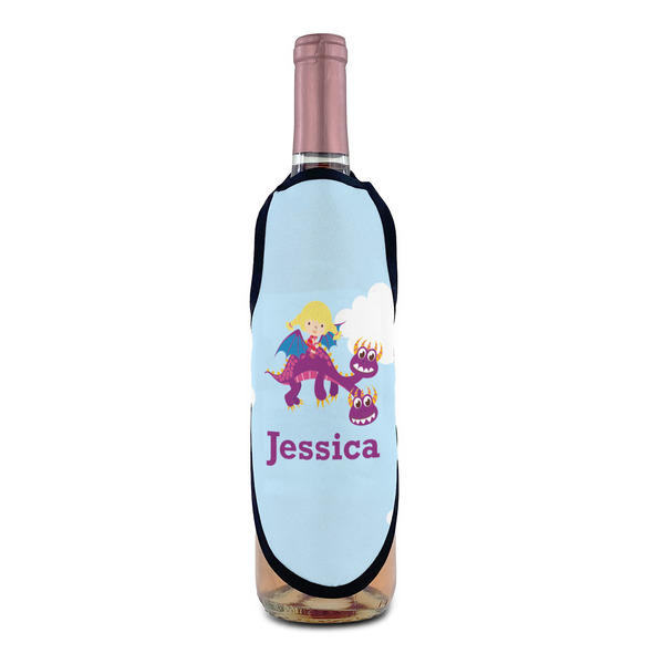 Girl Flying on a Dragon Wine Bottle Apron - IN CONTEXT