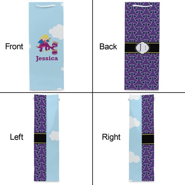Girl Flying on a Dragon Wine Gift Bag - Gloss - Approval