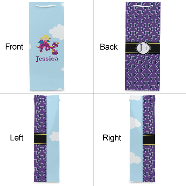 Girl Flying on a Dragon Wine Gift Bag - Matte - Approval